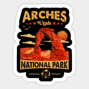 Arches utah national park vintage Sticker